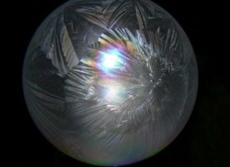 Замерзлі мильні бульбашки.